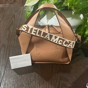 Stella McCartney COA Linea Top Handle Shoulder Bag with Logo Strap